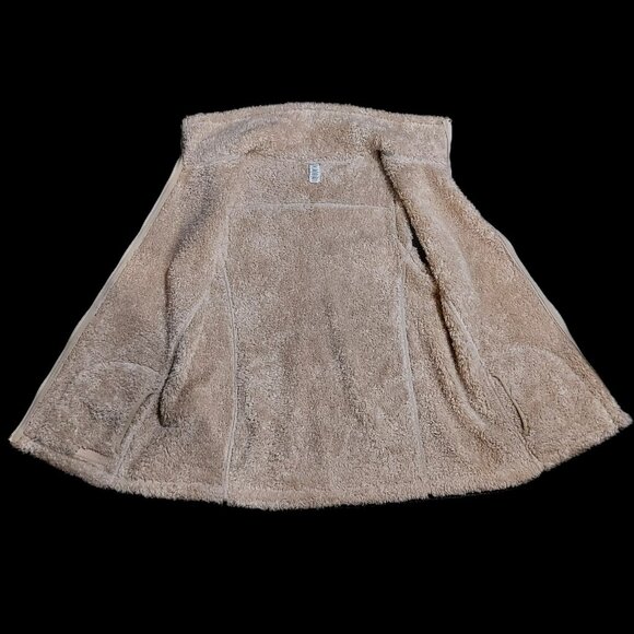 Calvin Klein Full Zip Sherpa Vest Jacket Women Size Large Tan Fleece - Picture 2 of 15